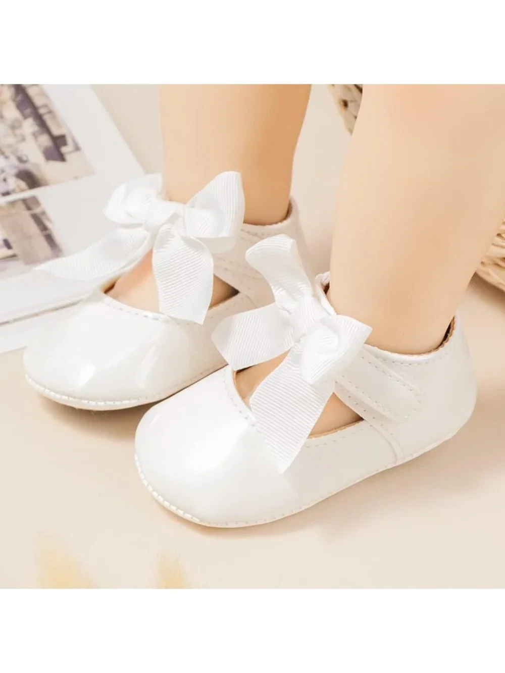 Infant Baby Girls' Mary Jane Flats - Cute Princess Wedding Dress Shoes